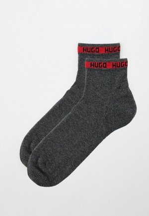 Носки 2 пары Hugo. Цвет: серый