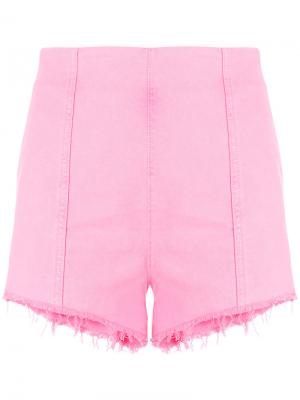 Короткие джинсовые шорты с завышенной талией MSGM. Цвет: розовый и фиолетовый