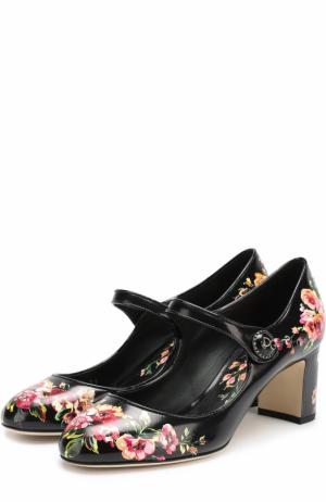 Кожаные туфли Vally с цветочным принтом Dolce & Gabbana. Цвет: разноцветный
