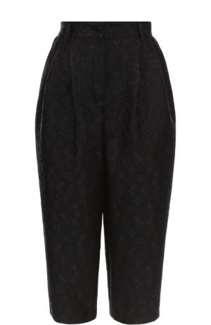 Укороченные брюки-бананы с фактурной отделкой Dolce & Gabbana. Цвет: черный