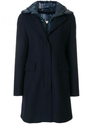 Однобортное пальто Herno. Цвет: синий