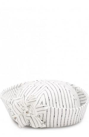 Шляпа Trey с декором Maison Michel. Цвет: белый