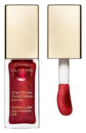 Масло-блеск для губ Eclat Minute, оттенок 09 Red Berry Glam Clarins. Цвет: бесцветный