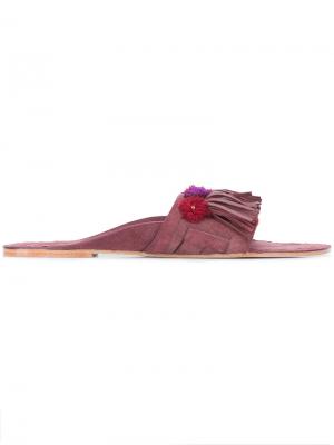Сандалии с вышивкой Figue. Цвет: розовый и фиолетовый
