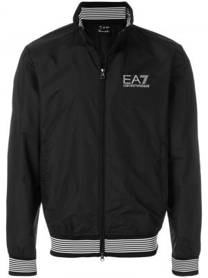 Куртка-бомбер с логотипом Ea7 Emporio Armani. Цвет: чёрный