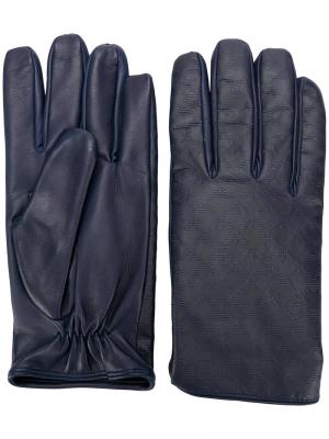 Классические перчатки Emporio Armani. Цвет: синий
