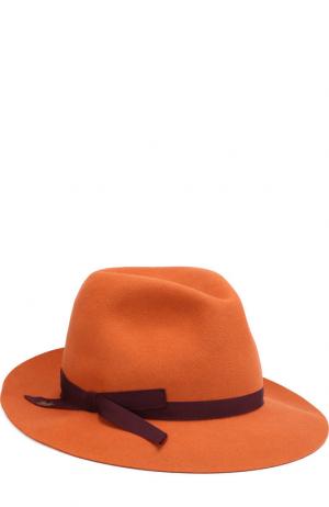 Фетровая шляпа с лентой Borsalino. Цвет: оранжевый