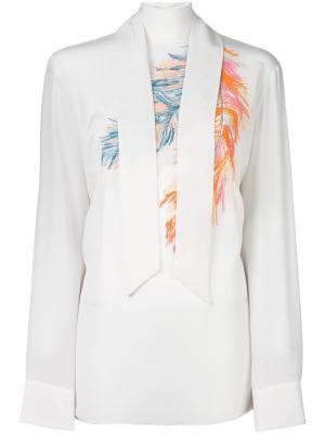 Блузка с шарфом Emilio Pucci. Цвет: белый