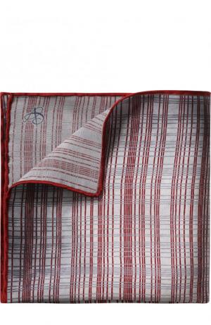 Шелковый платок с узором Canali. Цвет: бордовый