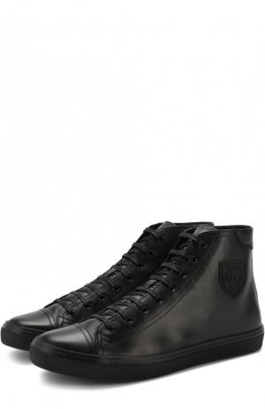 Высокие кожаные кроссовки Bedford на шнуровке Saint Laurent. Цвет: черный