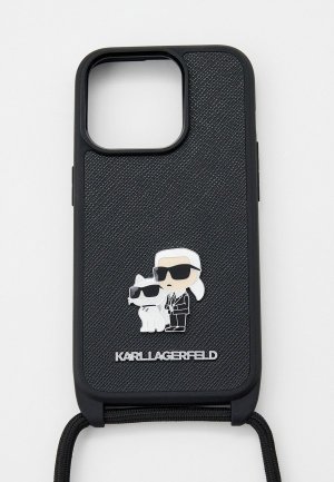 Чехол для iPhone и ремешок Karl Lagerfeld. Цвет: черный