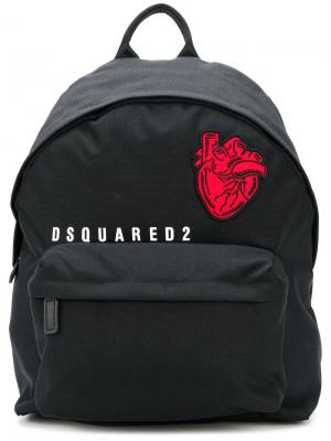 Рюкзак с заплаткой в виде сердца Dsquared2. Цвет: чёрный
