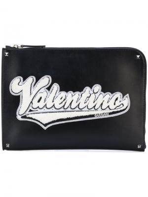 Папка для документов с логотипом Valentino. Цвет: чёрный