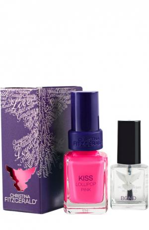 Лак для ногтей Kiss / Розовый леденец + Bond-подготовка Christina Fitzgerald. Цвет: бесцветный