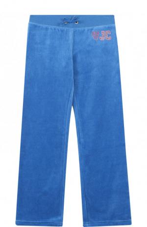 Хлопковые брюки свободного кроя Juicy Couture. Цвет: голубой