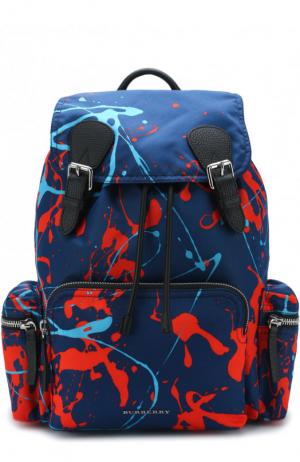 Текстильный рюкзак с принтом Splash Burberry. Цвет: синий