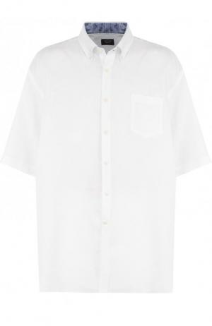 Льняная рубашка с короткими рукавами Paul&Shark. Цвет: белый