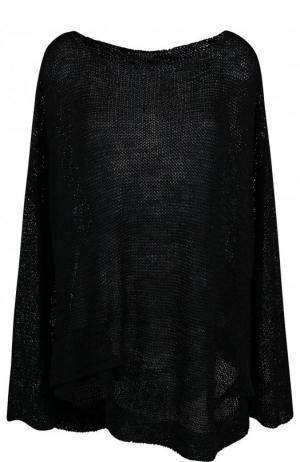 Вязаный шелковый пуловер свободного кроя Yohji Yamamoto. Цвет: черный