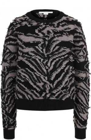 Вязаный шерстяной пуловер с круглым вырезом Stella McCartney. Цвет: черный