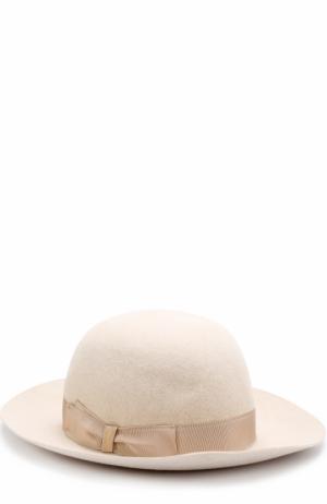 Фетровая шляпа с лентой Borsalino. Цвет: светло-бежевый
