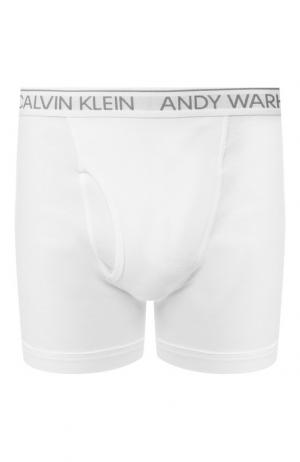 Хлопковые боксеры с широкой резинкой Calvin Klein Underwear. Цвет: белый