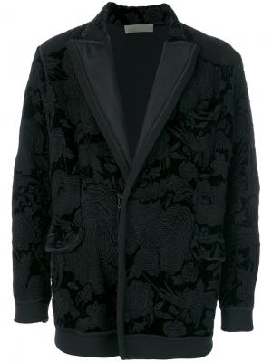 Жаккардовый пиджак Di Liborio. Цвет: чёрный