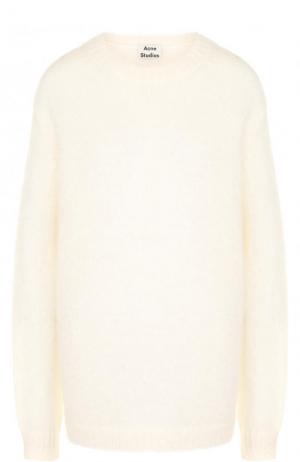 Пуловер свободного кроя с круглым вырезом Acne Studios. Цвет: белый