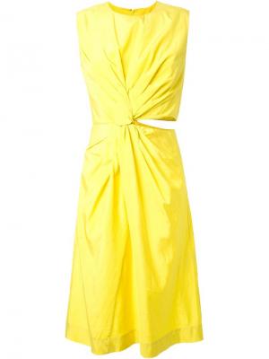 Платье Habotai Jil Sander. Цвет: жёлтый и оранжевый