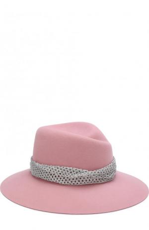 Фетровая шляпа Virginie с декоративной лентой Maison Michel. Цвет: розовый