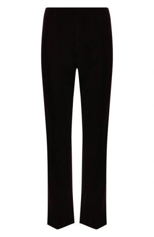 Укороченные бархатные брюки с карманами Saint Laurent. Цвет: бордовый