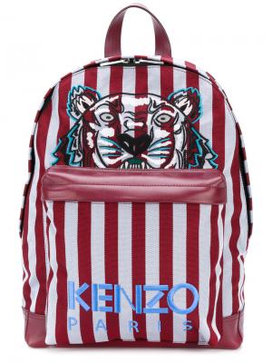 Рюкзак в полоску Tiger Kenzo. Цвет: красный