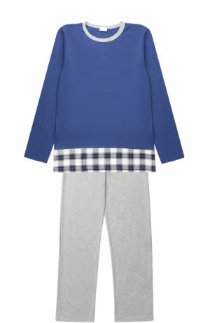 Хлопковая пижама с принтом La Perla. Цвет: серый