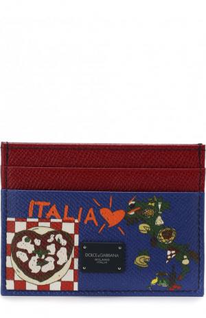 Кожаный футляр для кредитных карт Dolce & Gabbana. Цвет: разноцветный
