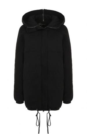 Хлопковая куртка на молнии с капюшоном Roque. Цвет: черный