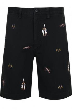 Хлопковые шорты с карманами Polo Ralph Lauren. Цвет: черный
