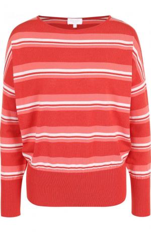 Приталенный хлопковый пуловер в полоску Escada Sport. Цвет: коралловый