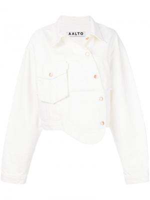 Пиджак со смещенной застежкой Aalto. Цвет: белый