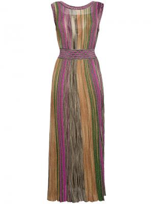 Полосатое длинное платье без рукавов Missoni. Цвет: многоцветный