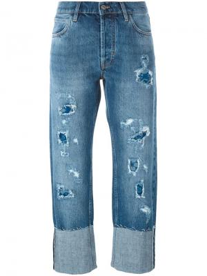 Джинсы с потертой отделкой Phoebe Mih Jeans. Цвет: синий