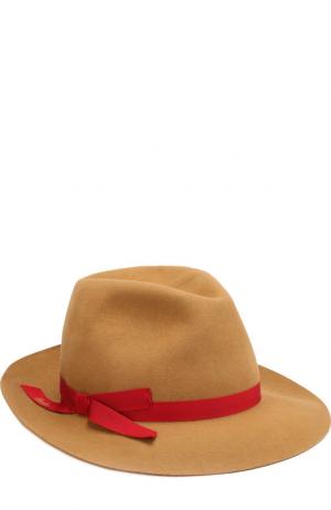 Фетровая шляпа с лентой Borsalino. Цвет: бежевый