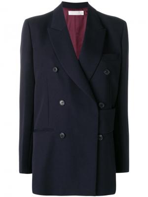 Двубортный пиджак мешковатого кроя Victoria Beckham. Цвет: синий
