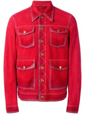 Куртка в стиле джинсовки Dsquared2. Цвет: красный