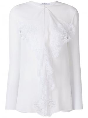 Блузка с кружевом Givenchy. Цвет: белый