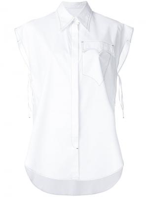 Оверсайз-рубашка с короткими рукавами Mm6 Maison Margiela. Цвет: белый