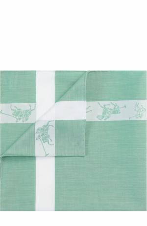 Хлопковый платок с контрастной отделкой Simonnot-Godard. Цвет: светло-зеленый