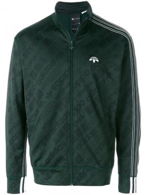 Жаккардовая спортивная куртка Adidas Originals By Alexander Wang. Цвет: зелёный