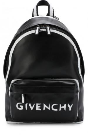 Кожаный рюкзак с логотипом бренда Givenchy. Цвет: черный