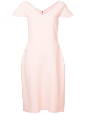 Платье с короткими рукавами Antonio Berardi. Цвет: розовый и фиолетовый