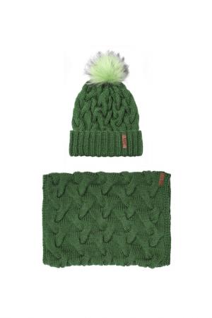 Комплект: шапка, снуд SAVA MARI. Цвет: зеленый