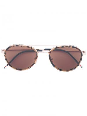 Солнцезащитные очки-авиаторы Thom Browne Eyewear. Цвет: металлический